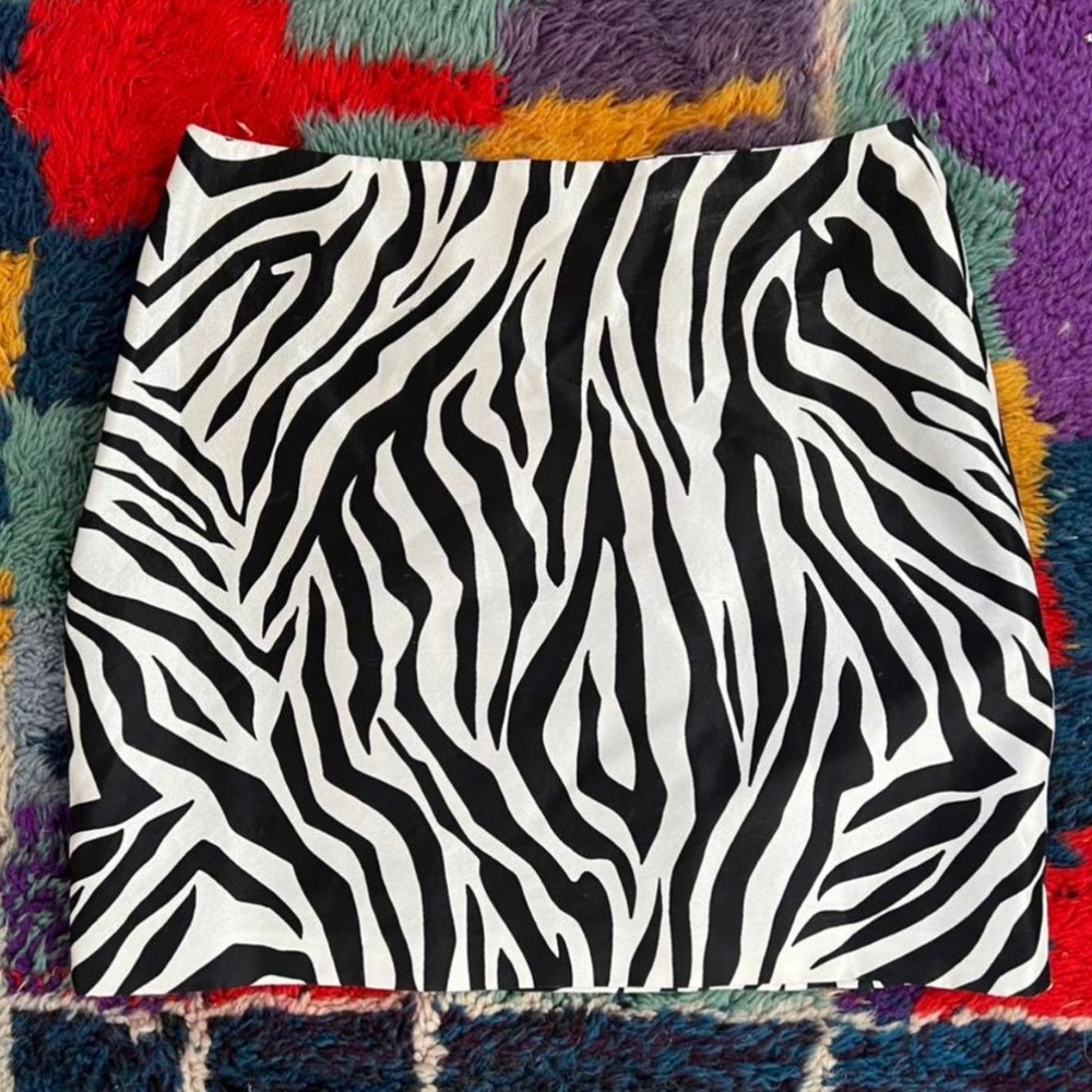 Rodarte Zebra Silk Mini Skirt